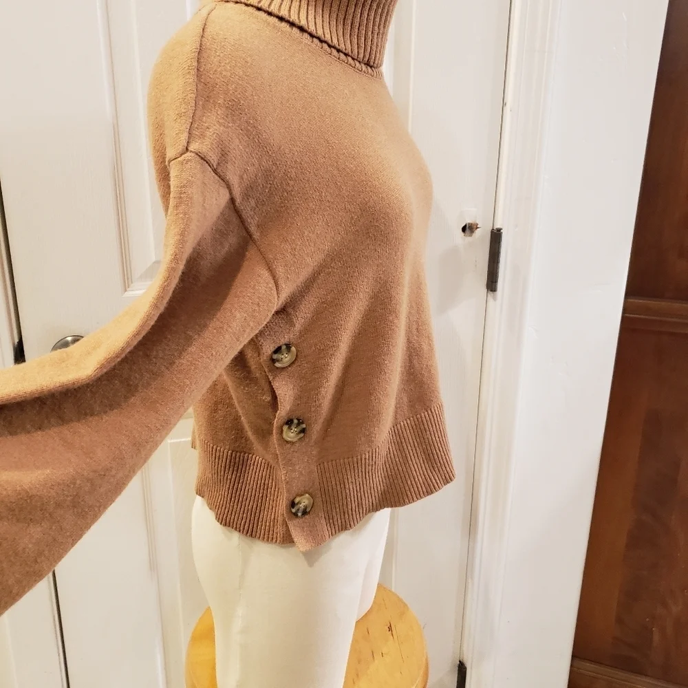 The Drop Lucyswhim Size XXS Elegant Tan Turtleneck Sweater